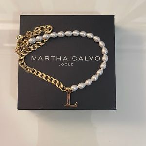 Martha calvo pear chain initial necklace